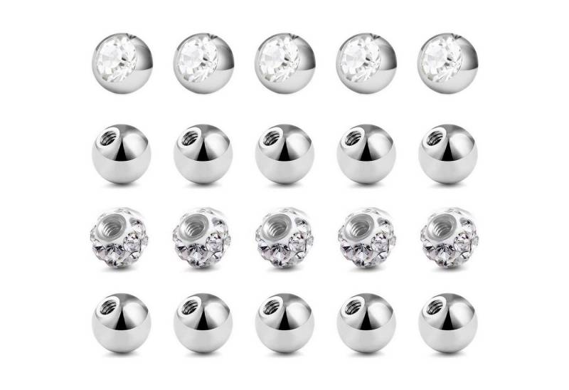 Besyvvin Piercing-Set 20er Piercing Kugel 1,2mm Chirurgenstahl 3mm Ersatzkugeln für Piercing von Besyvvin