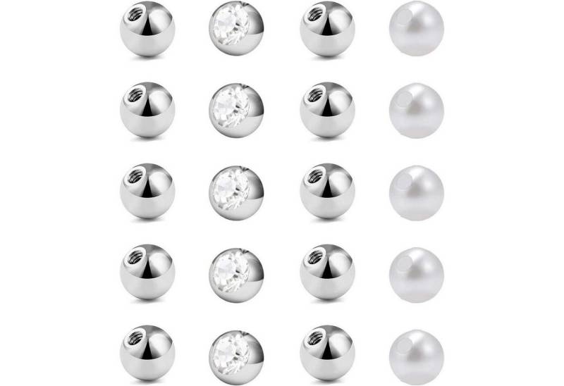 Besyvvin Piercing-Set 20er Piercing Kugeln Chirurgenstahl 1,2mm Ersatzkugeln 3mm für Lippe von Besyvvin