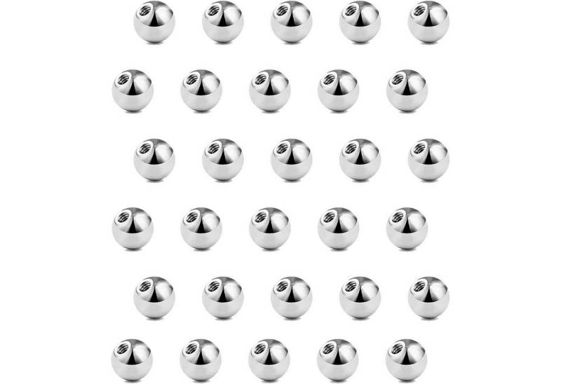 Gojewen Piercing-Set 30er Piercing Kugeln Silber 3mm Schraubkugel 1,2mm Chirurgenstahl von Gojewen