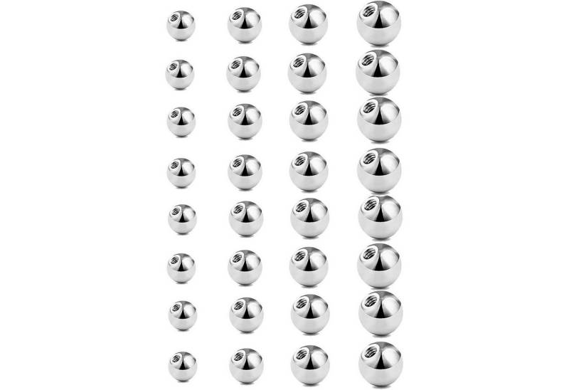 Gojewen Piercing-Set 32stk Silber Piercing Kugeln 3/4/5/6mm Schraubkugel 14G Edelstahl von Gojewen