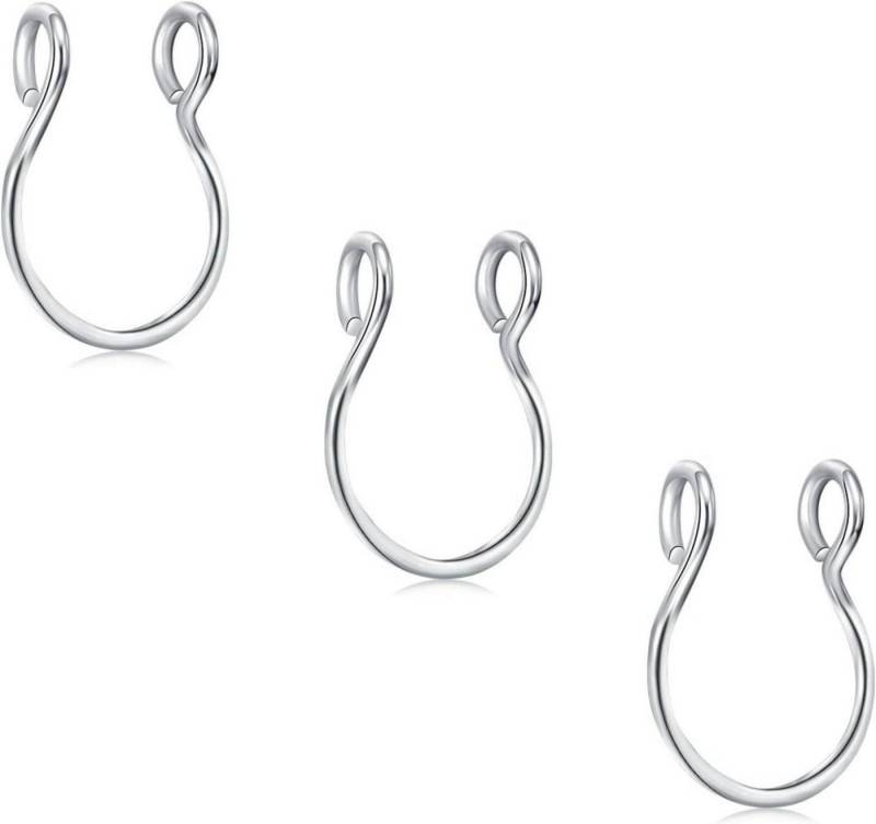 D.Bella Piercing-Set 3Pcs Fake Nase Ringe Chirurgenstahl Faux Lip Septum Nase Ringe Hoop von D.Bella