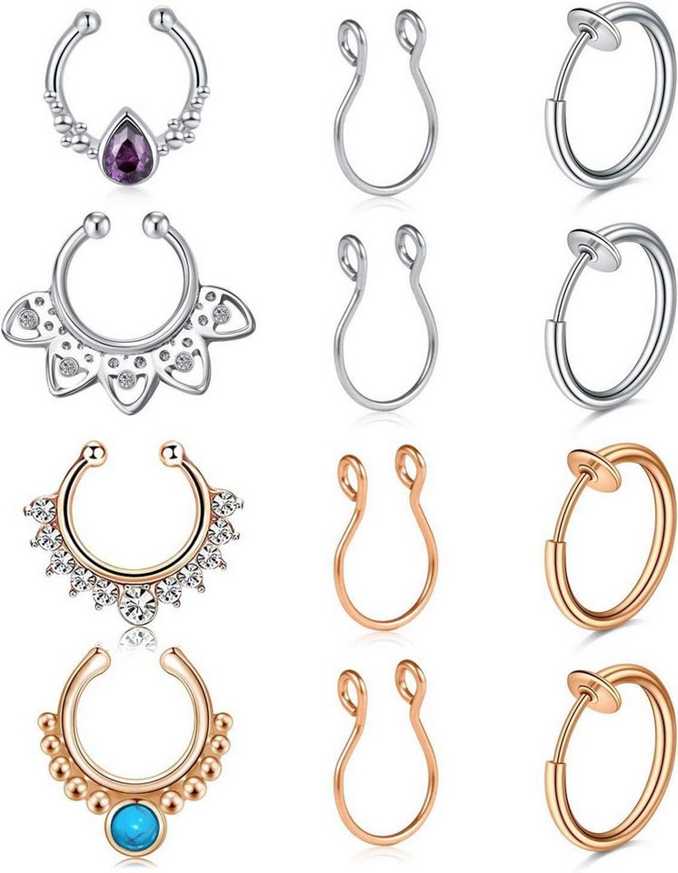 Mayhoop Piercing-Set 4-15Stück Fake Piercings Nasenpiercing Septum Ohr Helix Lippen Mayhoop Piercing-Set 4-15Stück Fake Piercings Nasenpiercing Septum Ohr Helix Lippen von Mayhoop