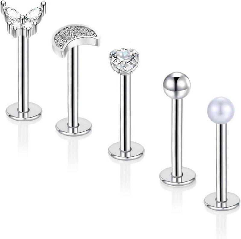 Gojewen Piercing-Set 5stk Lippenpiercing Labret Stecker 10mm Chirurgenstahl Helix Monroe Gojewen Piercing-Set 5stk Lippenpiercing Labret Stecker 10mm Chirurgenstahl Helix Monroe von Gojewen
