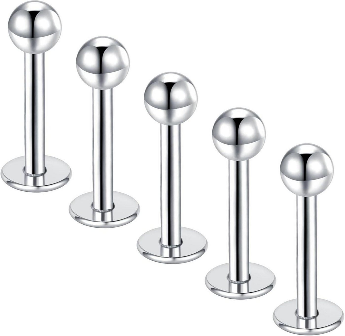 Gojewen Piercing-Set 5stk Lippenpiercing Labret Stecker 10mm Chirurgenstahl Piercing Helix von Gojewen