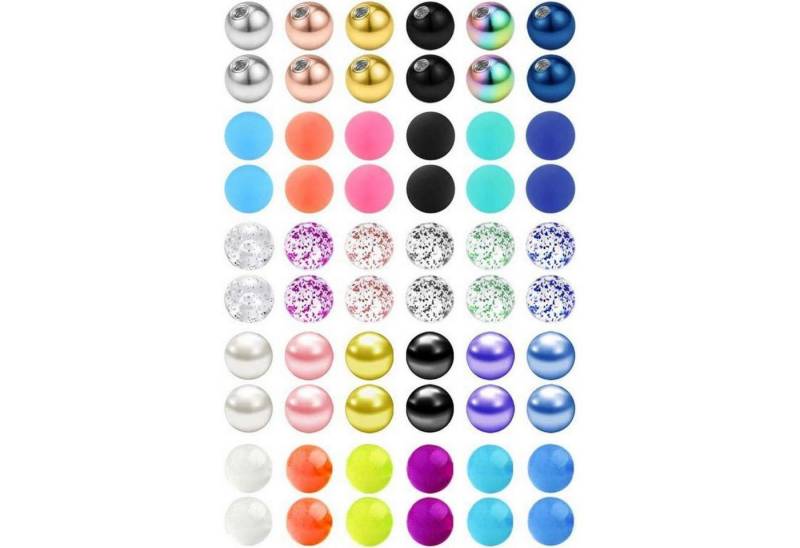 MODRSA Piercing-Set 60 Stück Chirurgenstahl Acryl Ersatzkugeln 14G Piercing Set von MODRSA