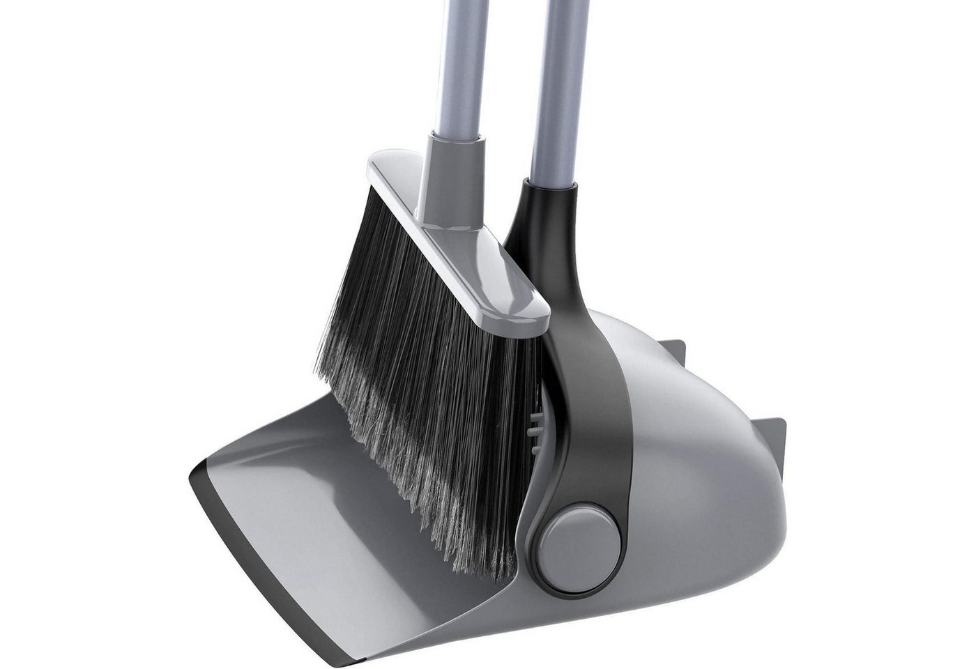 LuxusKollektion Piercing-Set Besen Kehrschaufel Kehrset langer Stiel 131 cm Grau von LuxusKollektion
