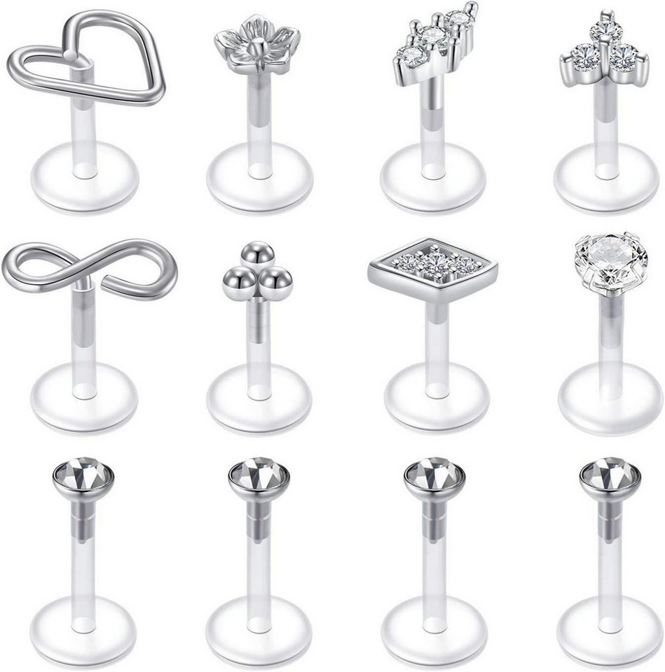 Crdifu Piercing-Set Bioflex Lippenpiercing Set Flexibel Kunststoff 6/8/10mm Lippe Helix Crdifu Piercing-Set Bioflex Lippenpiercing Set Flexibel Kunststoff 6/8/10mm Lippe Helix von Crdifu
