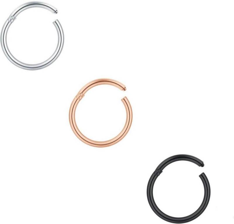Mayhoop Piercing-Set Chirurgenstahl Hufeisenringe 16G 8mm 3er-Pack verschiedene Farben von Mayhoop