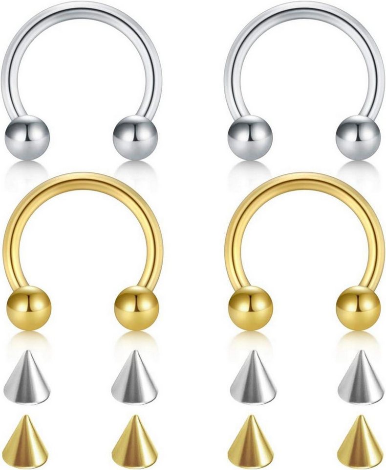 D.Bella Piercing-Set Chirurgenstahl Nase Septum Hufeisen Piercing 10mm Helix Tragus von D.Bella