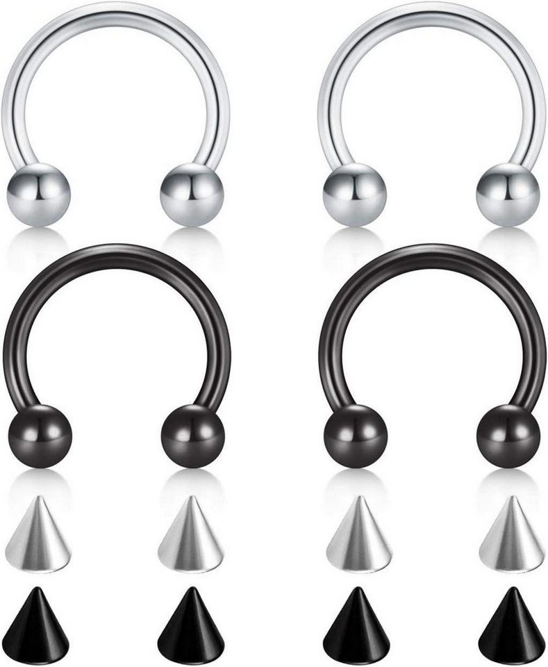 D.Bella Piercing-Set Chirurgenstahl Septum Hufeisen Lippe Piercing 10mm Helix Tragus Daith von D.Bella
