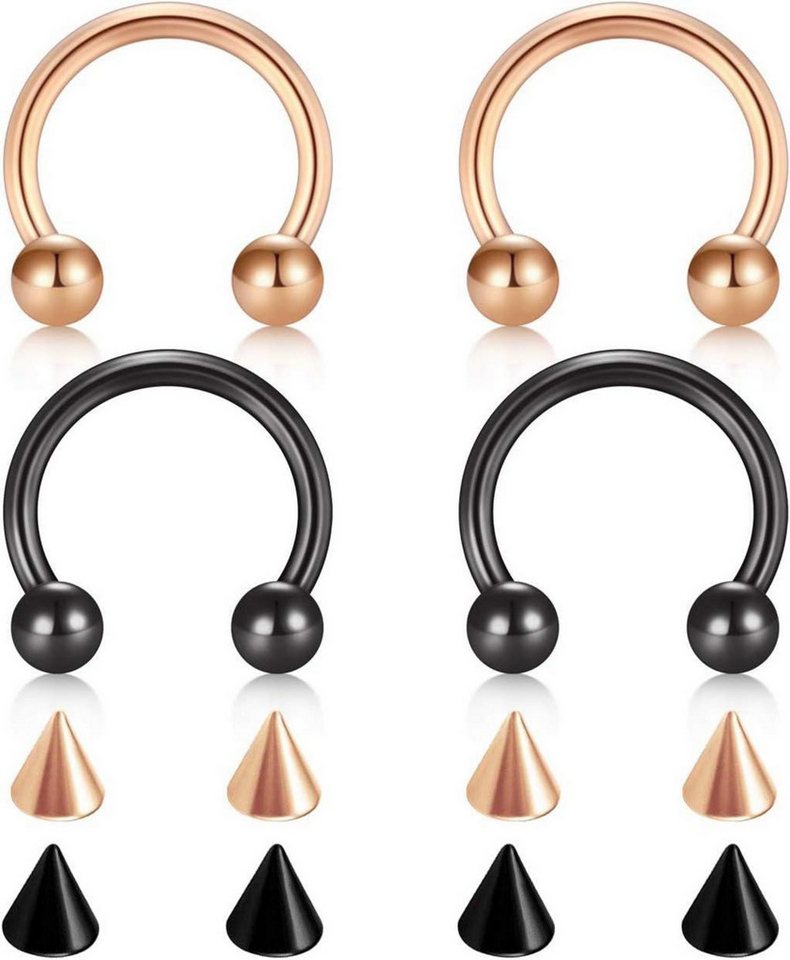 D.Bella Piercing-Set Chirurgenstahl Septum Hufeisen Lippe Piercing 10mm Helix Tragus von D.Bella