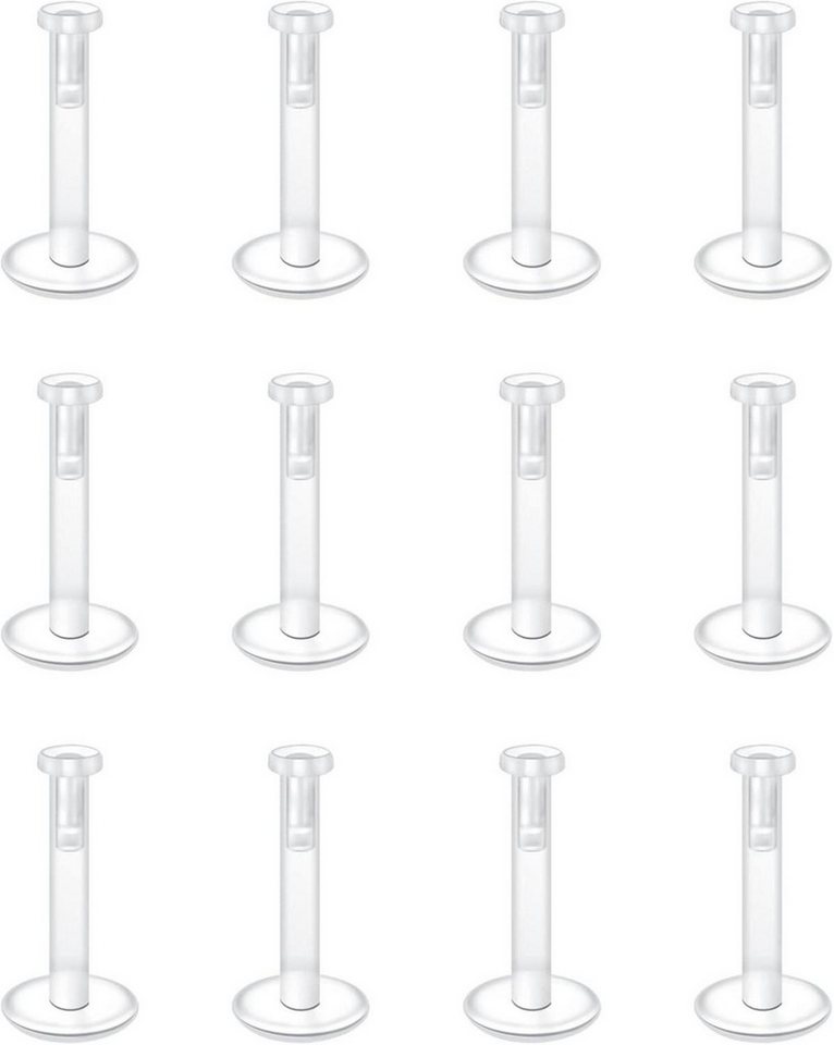 Briana Williams Piercing-Set Durchsichtig Lippenpiercing Stecker 16G 12stk Bioflex Kunststoff 8mm von Briana Williams