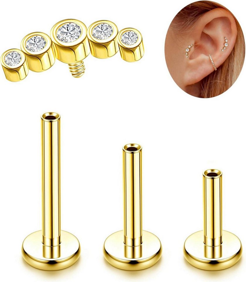 Adramata Piercing-Set G23 Titan Helix Tragus Piercing Set Innengewinde Medizinischer Adramata Piercing-Set G23 Titan Helix Tragus Piercing Set Innengewinde Medizinischer von Adramata
