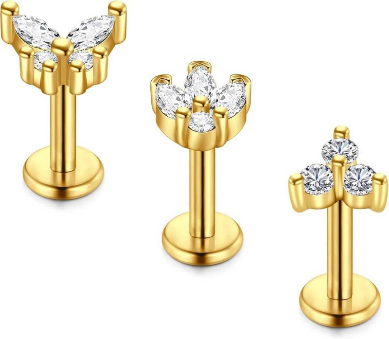 LAURITAMI Piercing-Set Helix Piercings Chirurgenstahl 1.2mm 6mm Tragus Ohrring Ohr Knorpel von LAURITAMI
