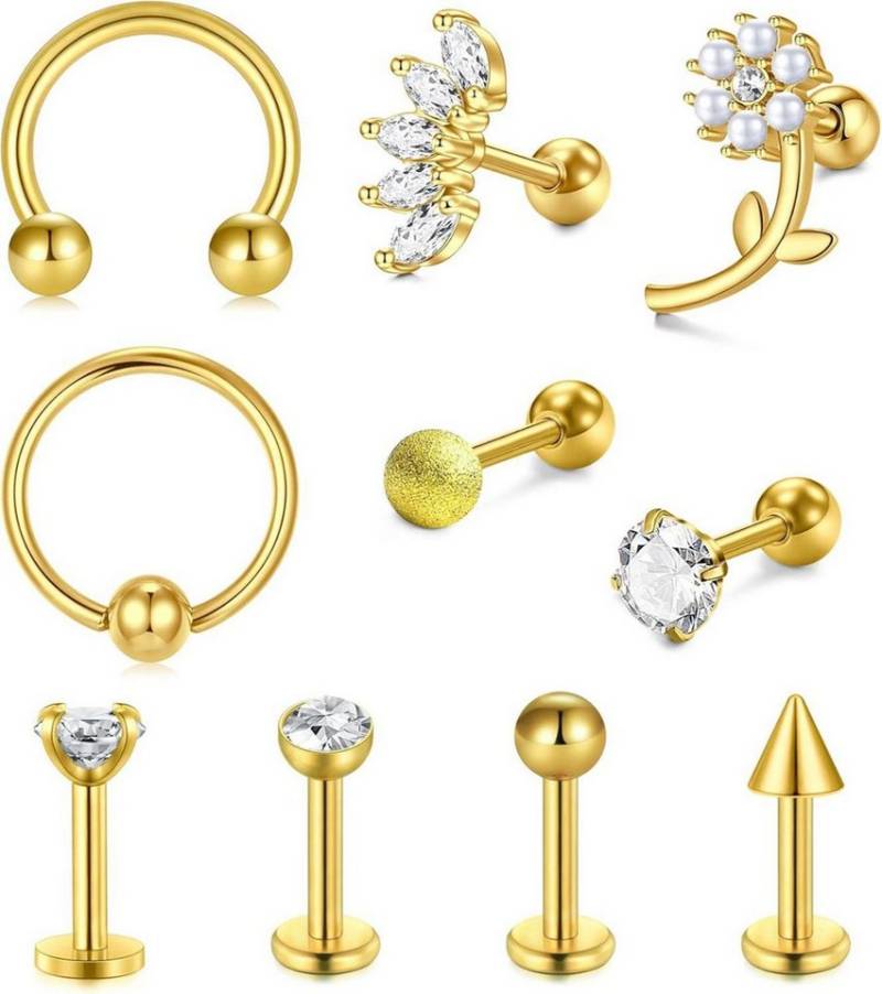 LAURITAMI Piercing-Set Helix Piercings Chirurgenstahl 1.2mm 6mm Tragus Ohrring Ohr Knorpel von LAURITAMI