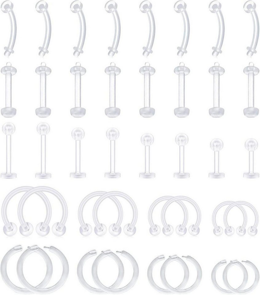 D.Bella Piercing-Set Klar Bioflex Piercing Retainers Set 40-tlg. Hufeisen Lippe Nase Kit D.Bella Piercing-Set Klar Bioflex Piercing Retainers Set 40-tlg. Hufeisen Lippe Nase Kit von D.Bella