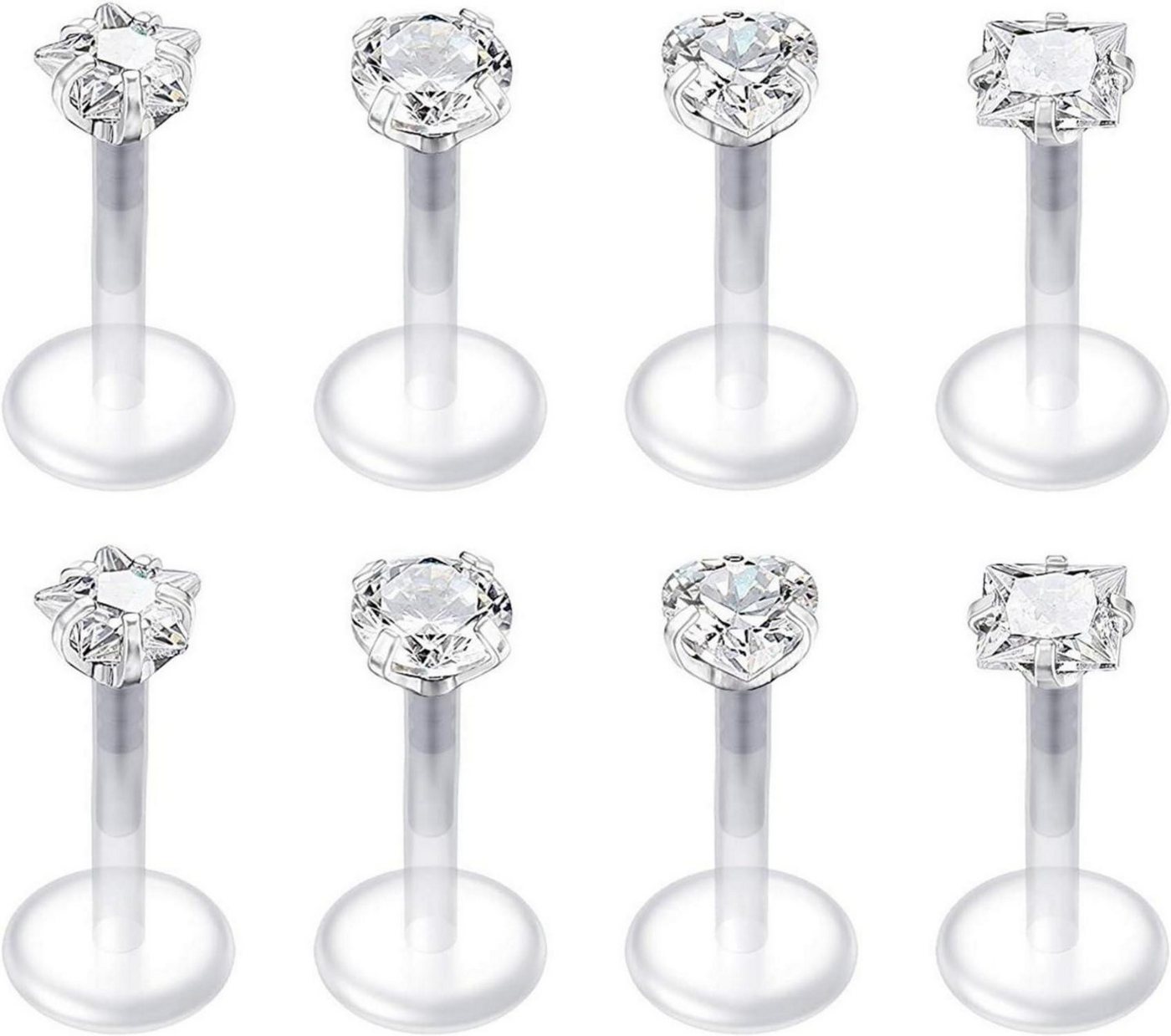 Mayhoop Piercing-Set Klare Lippenpiercing Tragus Helix Labret Piercing 16G Acryl CZ Opal Mayhoop Piercing-Set Klare Lippenpiercing Tragus Helix Labret Piercing 16G Acryl CZ Opal von Mayhoop