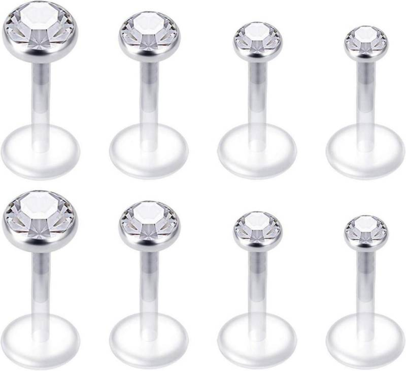 Mayhoop Piercing-Set Klare Lippenpiercing Tragus Helix Ohrringe Labret Piercing 16G Bioflex von Mayhoop