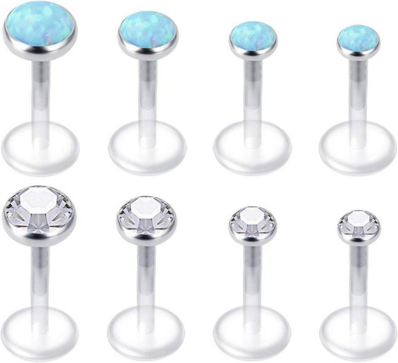 Mayhoop Piercing-Set Klare Lippenpiercing Tragus Helix Ohrringe Labret Piercing Acryl 16G von Mayhoop