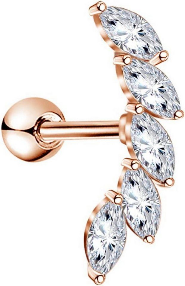 OUFER Piercing-Set Knorpel Ohrring Helix Piercings Silber CZ Edelstahl Tragus Conch von OUFER