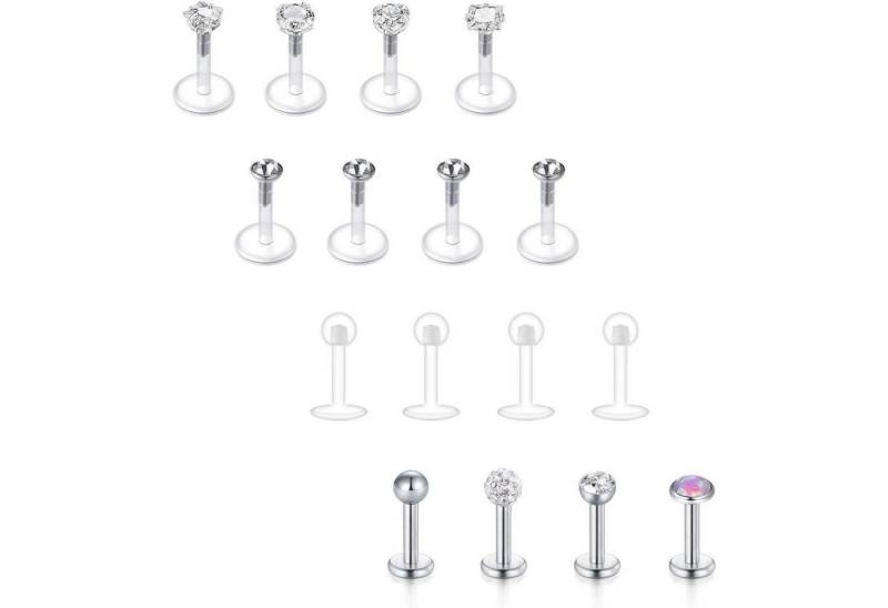 LuxusKollektion Piercing-Set Lippenpiercing Bioflex Labert 16G Retainers Tragus Helix 6mm Uv bunt von LuxusKollektion