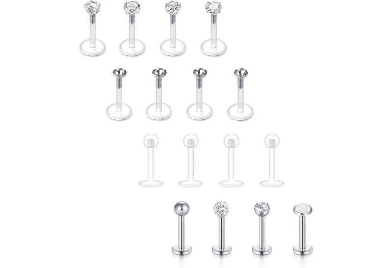 LuxusKollektion Piercing-Set Lippenpiercing Bioflex Labert Stecker 16G 6 8 10mm Set 8mm Uv+bunt von LuxusKollektion