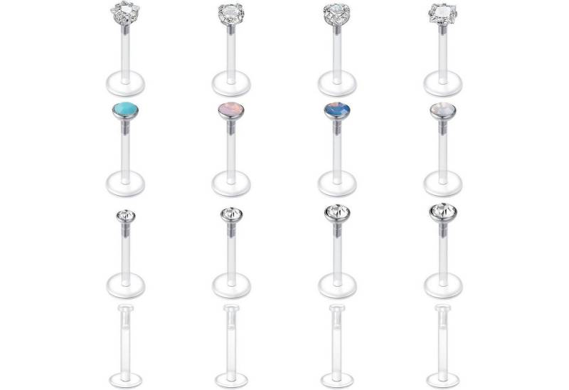 LuxusKollektion Piercing-Set Lippenpiercing Bioflex Labert Stecker 16G Tragus 10mm Cz 1.5 2 2.5 3mm von LuxusKollektion