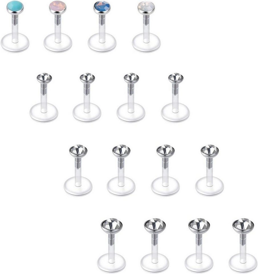 Briana Williams Piercing-Set Lippenpiercing Bioflex Labret Set Transparent 16G Retainers 6/8/10mm Briana Williams Piercing-Set Lippenpiercing Bioflex Labret Set Transparent 16G Retainers 6/8/10mm von Briana Williams