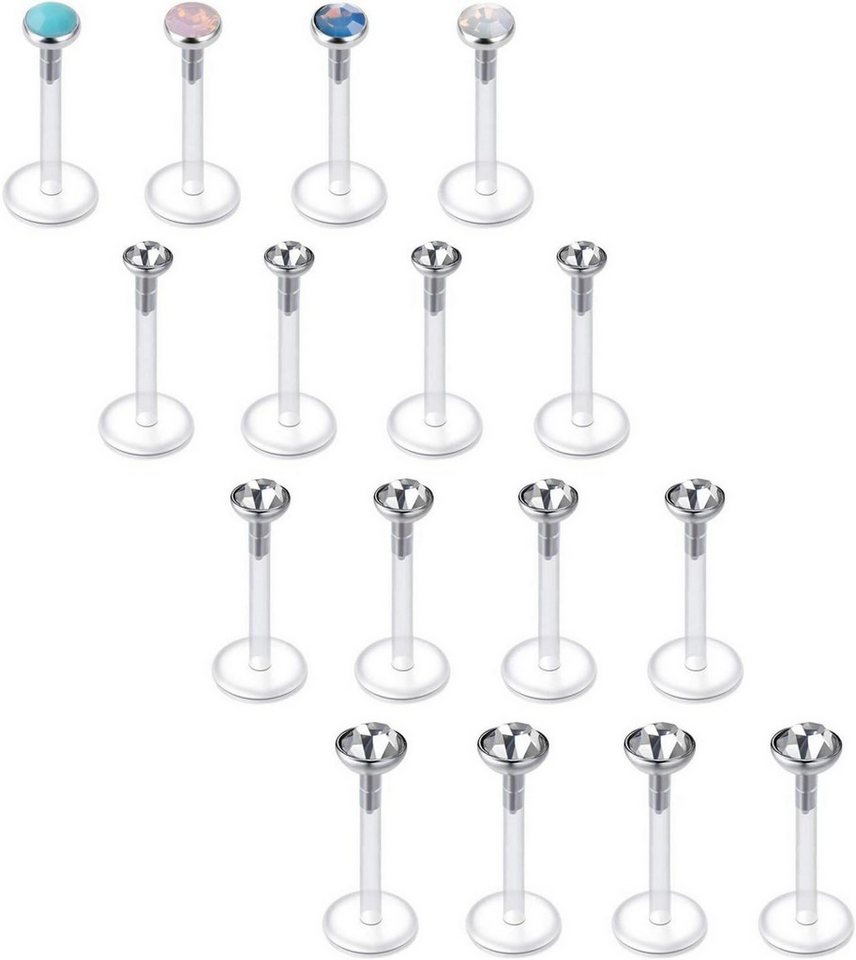 Briana Williams Piercing-Set Lippenpiercing Bioflex Labret Stecker Set Transparent 16G Retainers Briana Williams Piercing-Set Lippenpiercing Bioflex Labret Stecker Set Transparent 16G Retainers von Briana Williams