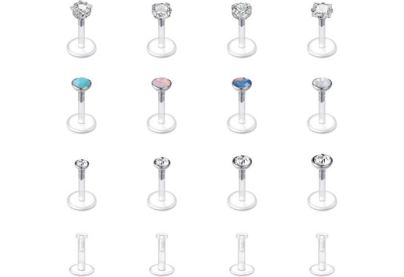 LuxusKollektion Piercing-Set Lippenpiercing Labert Bioflex 16G 8mm 10mm 6mm Cz 1.5 2 2.5 3mm von LuxusKollektion
