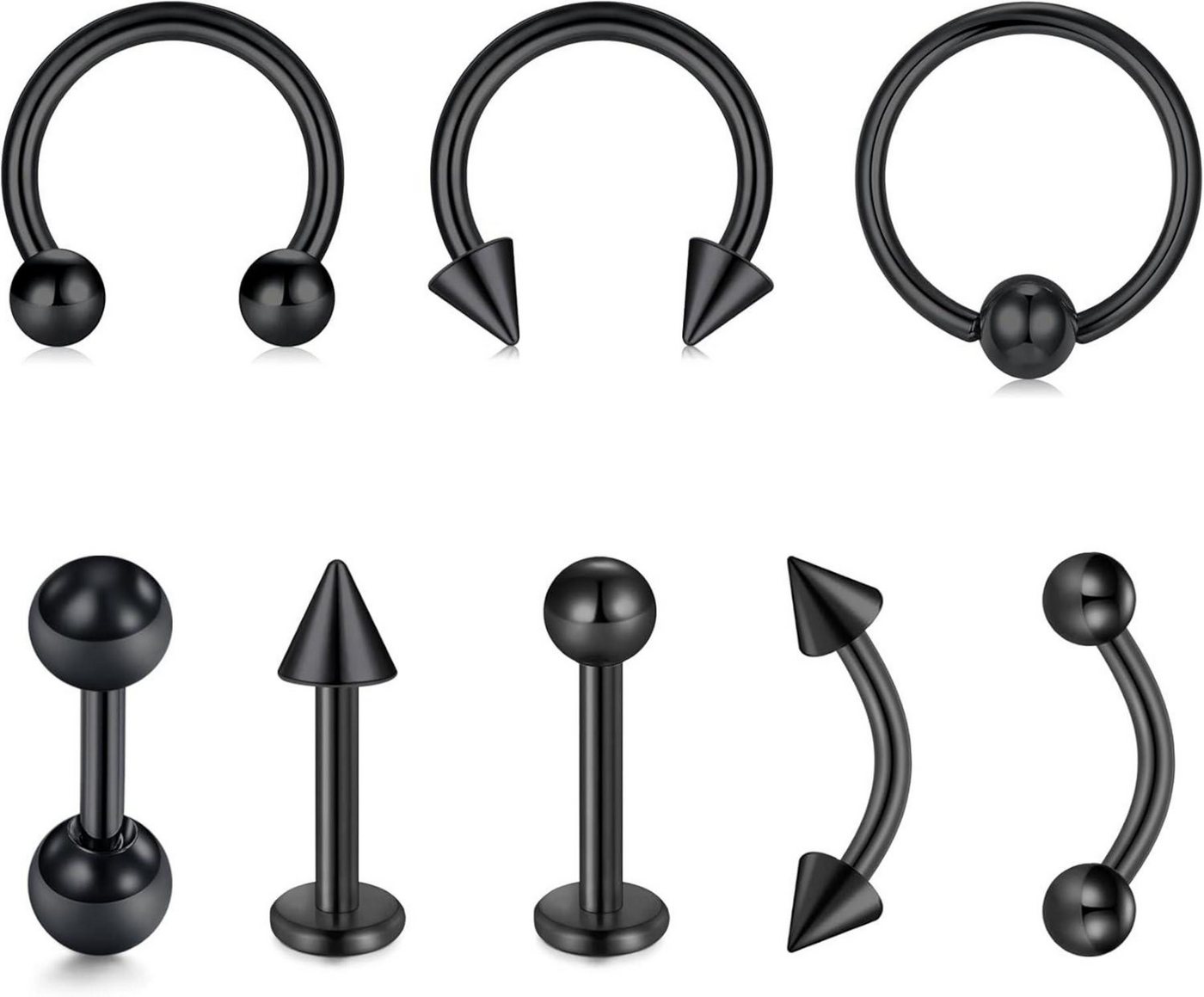 Briana Williams Piercing-Set Lippenpiercing Set Edelstahl 16G Labret Stud Hufeisen Septum Ring Briana Williams Piercing-Set Lippenpiercing Set Edelstahl 16G Labret Stud Hufeisen Septum Ring von Briana Williams