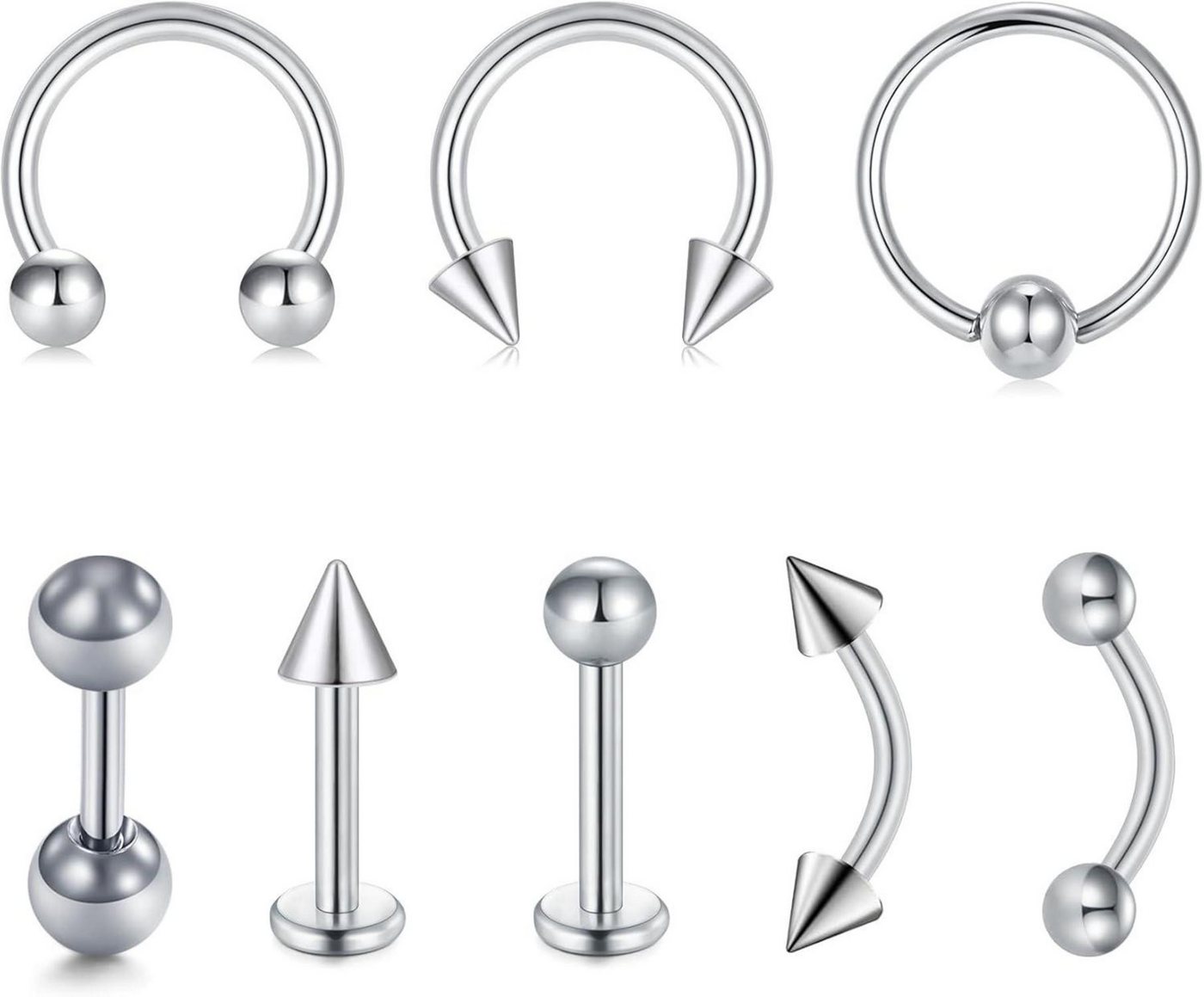 Briana Williams Piercing-Set Lippenpiercing Set Edelstahl Stud Ring Tragus Helix Piercing Briana Williams Piercing-Set Lippenpiercing Set Edelstahl Stud Ring Tragus Helix Piercing von Briana Williams