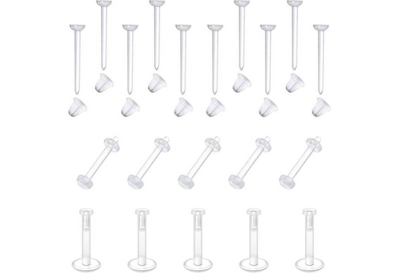 LuxusKollektion Piercing-Set Ohrstecker Piercing Kunststoff Retainer Ohrstopper Stecker Flach von LuxusKollektion