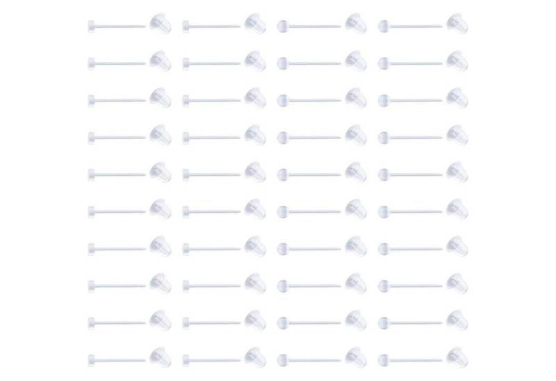 LuxusKollektion Piercing-Set Ohrstecker Piercings Plastik Ohrstifte Ohrstopper Retainer 40stk Clear von LuxusKollektion