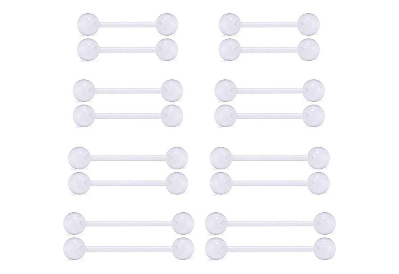 LuxusKollektion Piercing-Set Piercing 10er Zungenpiercing Brustwarzenpiercing Bioflex 12 14 16 18mm von LuxusKollektion