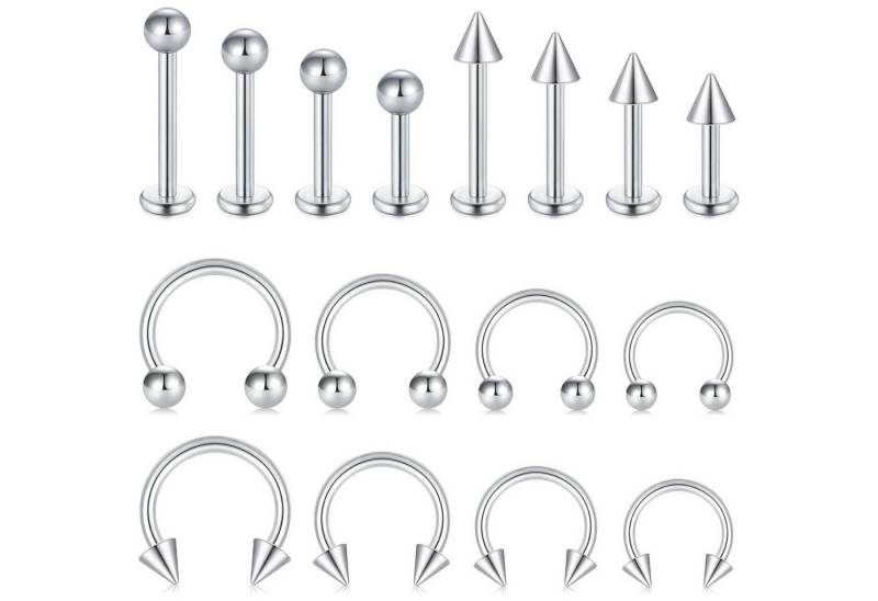 LuxusKollektion Piercing-Set Piercing 12stk 16G Tragus Helix Nase Lippe Chirurgenstahl 16stk Pfeil von LuxusKollektion