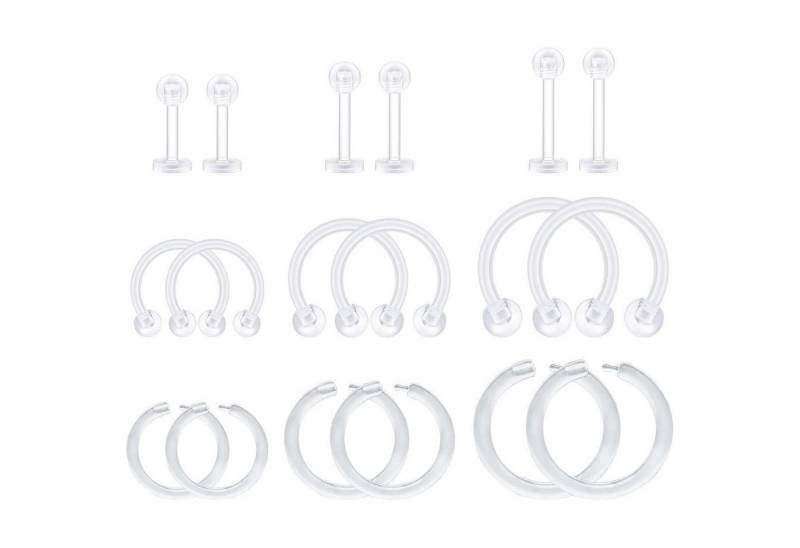 LuxusKollektion Piercing-Set Piercing 16G Bioflex Labret Lippe Tragus Helix Retainer 18stk Clicker von LuxusKollektion