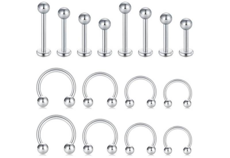 LuxusKollektion Piercing-Set Piercing 16G Chirurgenstahl 12Stk Tragus Helix Nase Lippe 16stk Kugel von LuxusKollektion