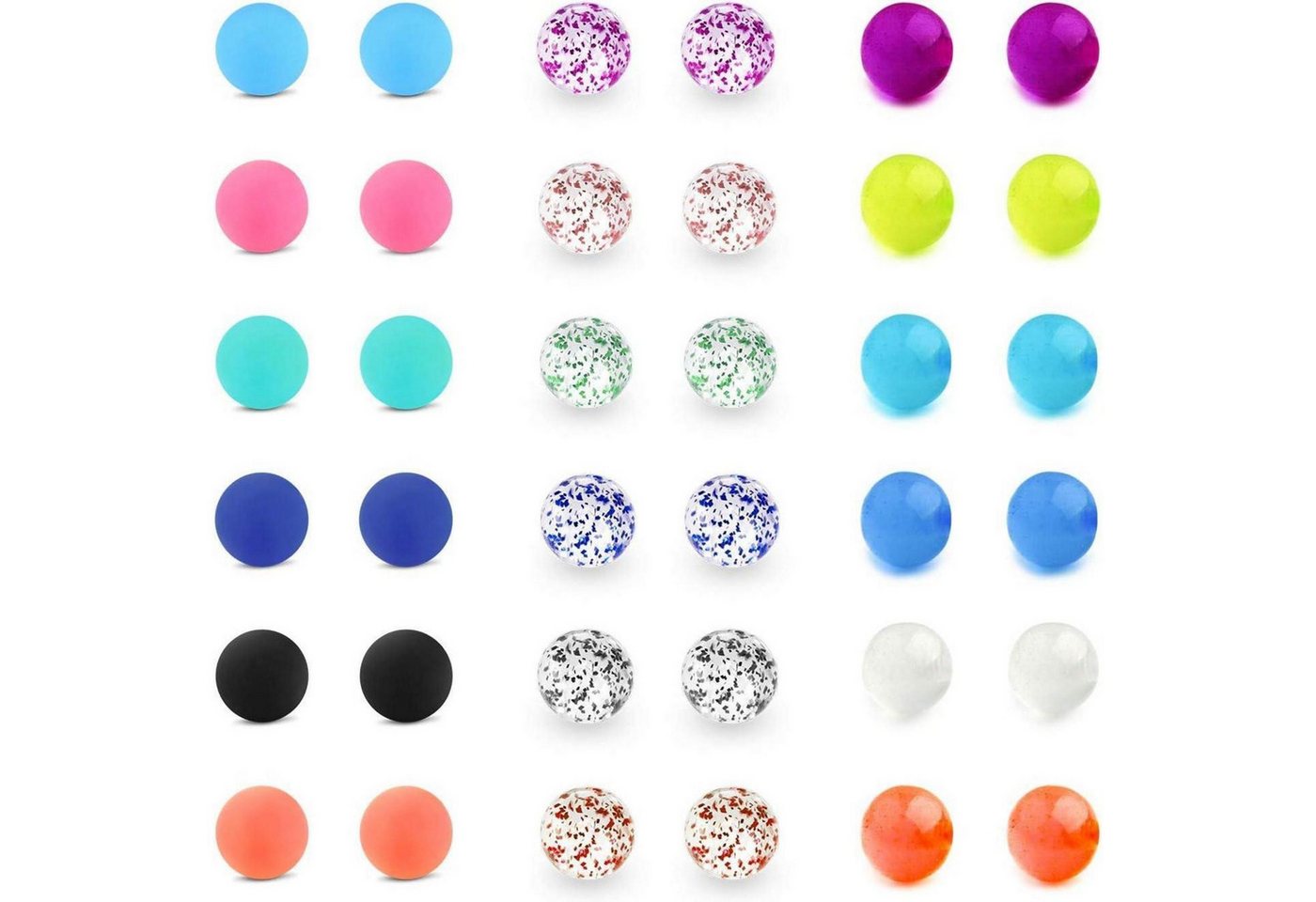 LuxusKollektion Piercing-Set Piercing Kugel 1.6mm Gewinde Zungenpiercing Edelstahl Mix 3 von LuxusKollektion