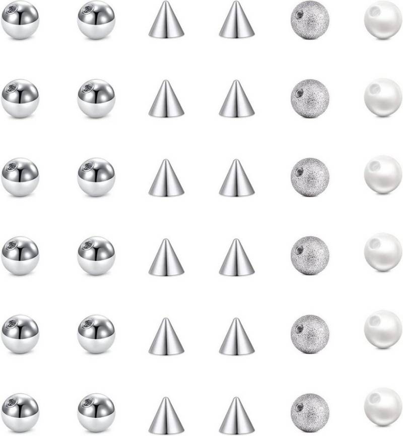 Crdifu Piercing-Set Piercing Kugel Set 16G Ersatzkugel Schraubkugel 3mm Glitzer Edelstah von Crdifu