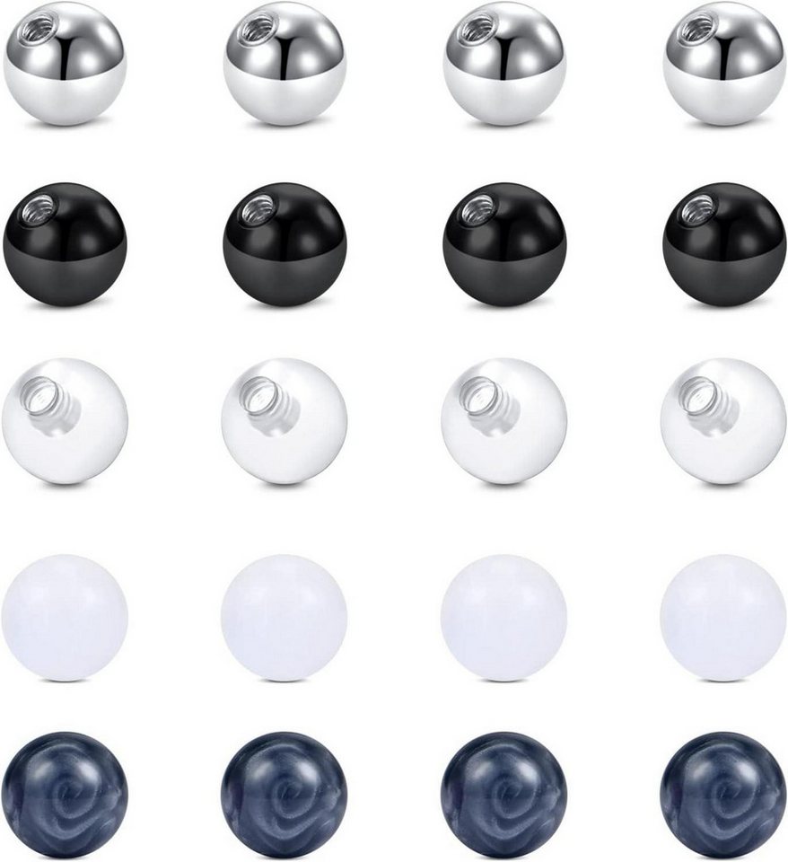 Briana Williams Piercing-Set Piercing Kugel Set 20-25stk 5mm Chirurgenstahl Schraubkugel Silber Briana Williams Piercing-Set Piercing Kugel Set 20-25stk 5mm Chirurgenstahl Schraubkugel Silber von Briana Williams