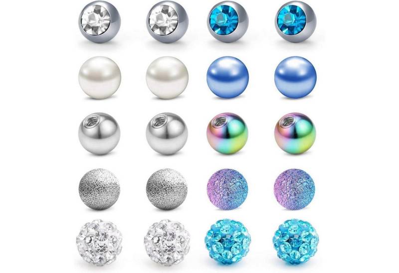 LuxusKollektion Piercing-Set Piercing Kugeln 14G 16G 3mm 5mm 6mm Chirurgenstahl Septum Seta von LuxusKollektion