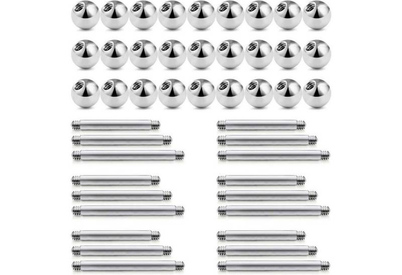 LuxusKollektion Piercing-Set Piercing Kugeln 30stk 5mm 14G Chirurgenstahl Acryl 36stk Silber von LuxusKollektion