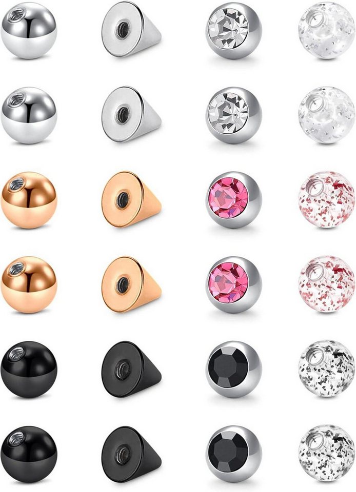 Briana Williams Piercing-Set Piercing Kugeln 5mm Chirurgenstahl Ersatzkugel 1.6mm Set Silber Briana Williams Piercing-Set Piercing Kugeln 5mm Chirurgenstahl Ersatzkugel 1.6mm Set Silber von Briana Williams