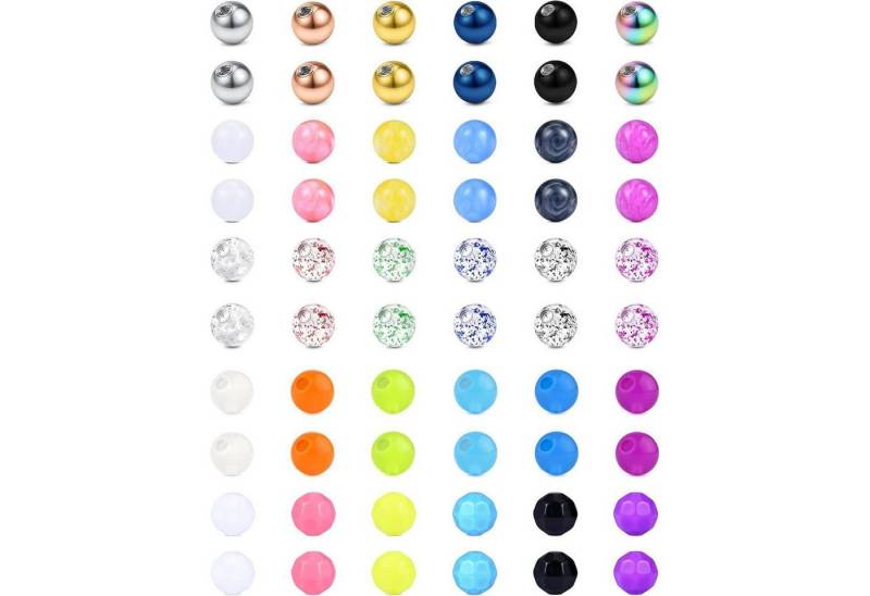 LuxusKollektion Piercing-Set Piercing Kugeln Chirurgenstahl 16G 3mm 8mm Rb05 60 Stück 14g 5mm set 2 von LuxusKollektion