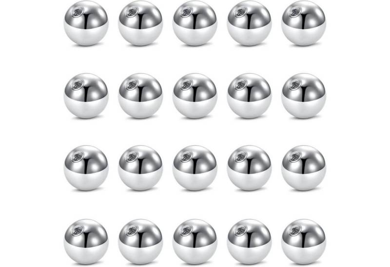 LuxusKollektion Piercing-Set Piercing Kugeln Chirurgenstahl Silber 20er Schraubkugel 1.6*8mm von LuxusKollektion