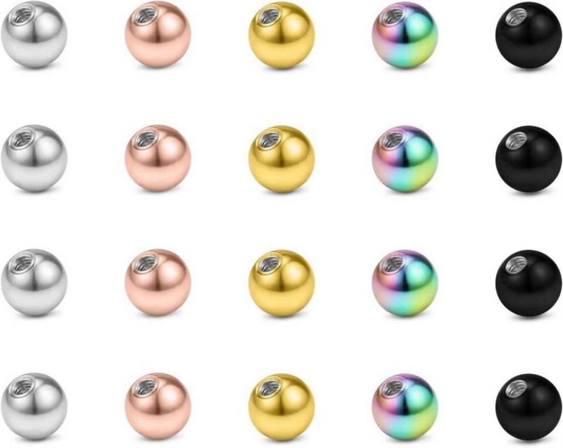 Briana Williams Piercing-Set Piercing Kugeln Set 1.2mm 16G Acryl Edelstahl 20 von Briana Williams