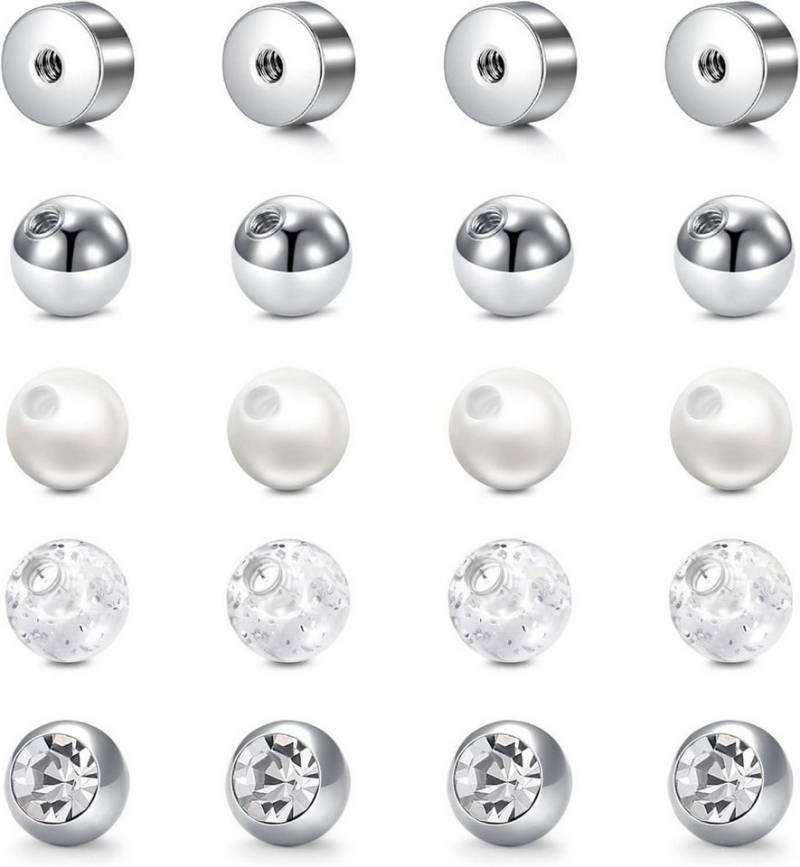 Briana Williams Piercing-Set Piercing Kugeln Set 1.2mm 16G Gewinde Ersatzkugel Schraubkugel Acryl von Briana Williams