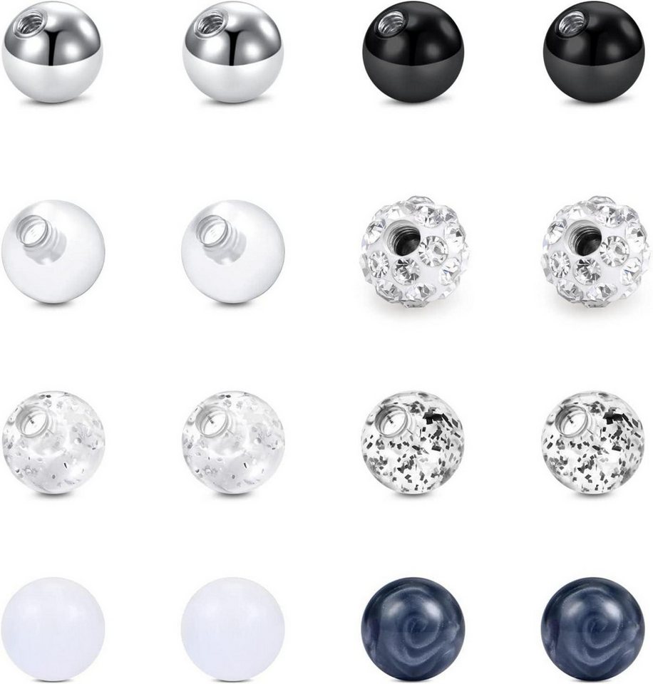 Briana Williams Piercing-Set Piercing Kugeln Set 16G 1.2mm Edelstahl Acryl Ersatzkugel Briana Williams Piercing-Set Piercing Kugeln Set 16G 1.2mm Edelstahl Acryl Ersatzkugel von Briana Williams