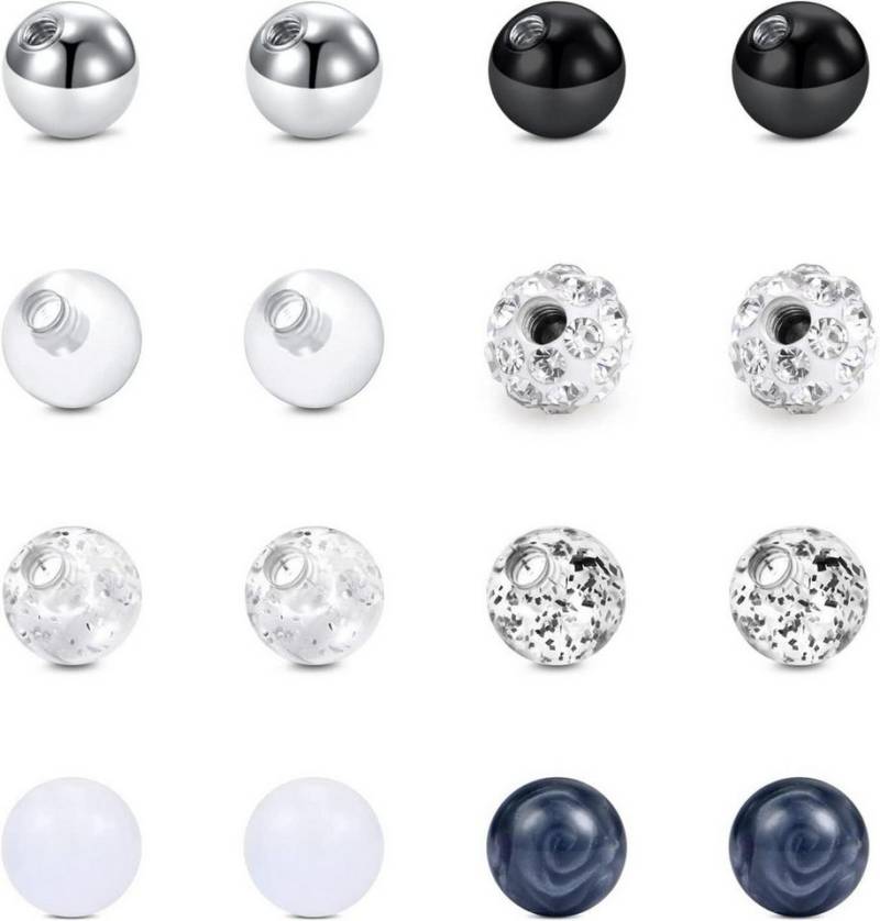 Briana Williams Piercing-Set Piercing Kugeln Set 16G 1.2mm Edelstahl Acryl Ersatzkugel von Briana Williams
